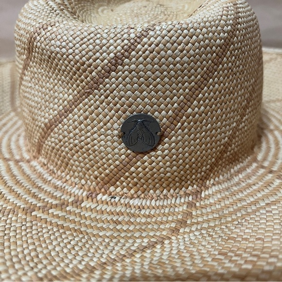 Freya | Twist Hat Natural Straw Woven Sun Stripe Detail Sunhat Size S/M - Picture 6 of 9